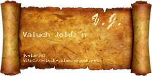 Valuch Jolán névjegykártya